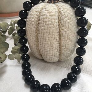 Vintage black beaded necklace
